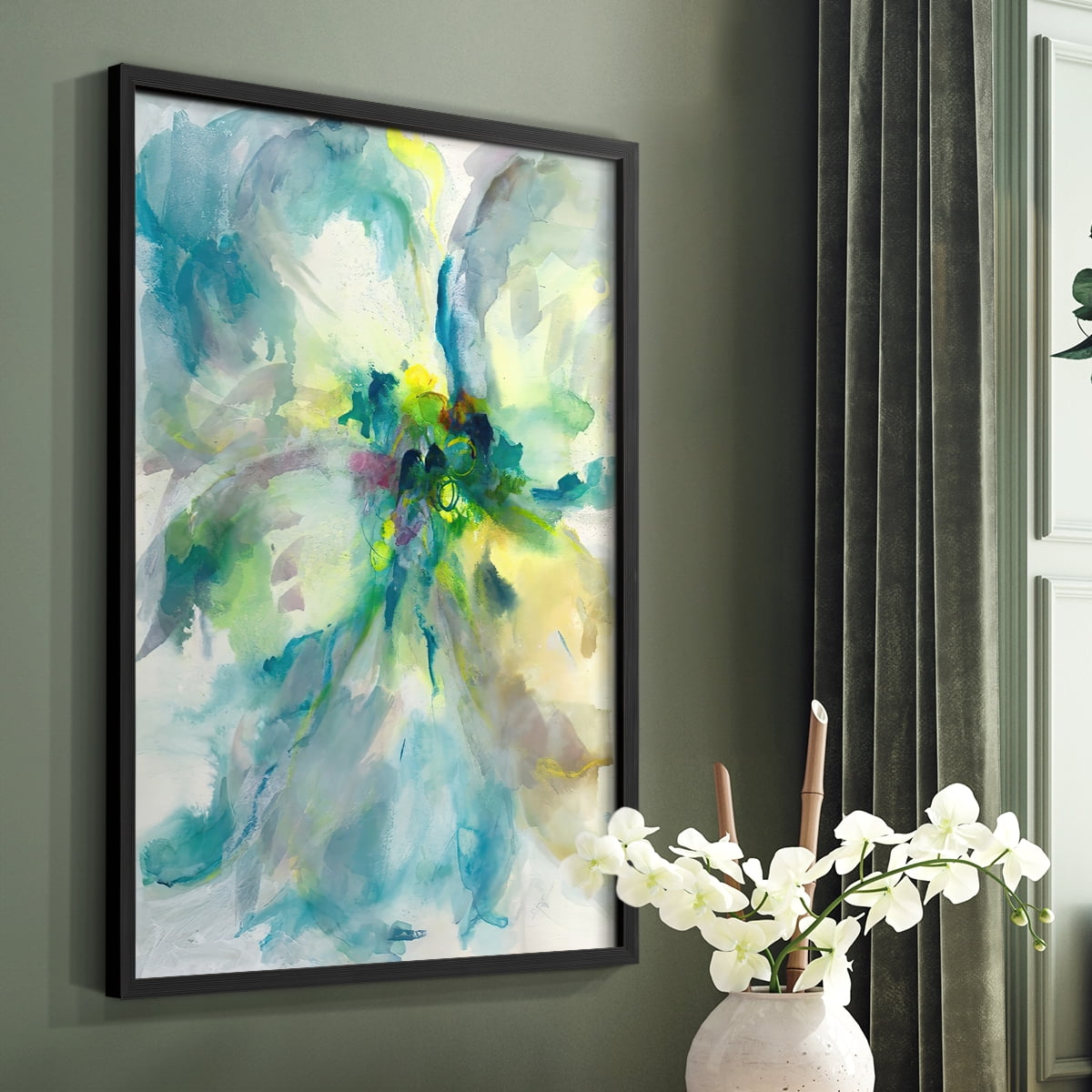 Maybe Petunias II in Black Solid Wood 8 x 10 Framed Print