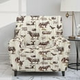 thumbnail image 2 of Renewold Cow Horse Sheep Chicken Print Recliner Slipcover Anti-Slip Extra Large Rustic Farmhouse Animal Recliner Cover 4 Pieces Universal Lazy Boy Recliner Chair Cover with Side Pocket, 2 of 8