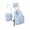 Blue, variant on Quilted Gingham Pattern Three-Piece Backpack Combo, Cute Bow Decor School Rucksack, Matching Shoulder Bag & Purse for Teen Daily Commute