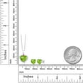 thumbnail image 2 of Gem Stone King 925 Sterling Silver Green Peridot and Pink Sapphire Pendant Necklace Earrings Set for Women (3.15 Cttw, Heart Shape 8MM and 6MM, with 18 inch Chain), 2 of 3
