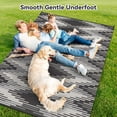 thumbnail image 2 of SIXHOME Outdoor Rug Carpet 9'x12' Waterproof Reversible Patio Rug Portable Modern Indoor Outdoor Rug Plastic Straw Rug for RV Camping Garden Picnic Deck Backyard Boho Porch Decor Black and Gray, 2 of 7
