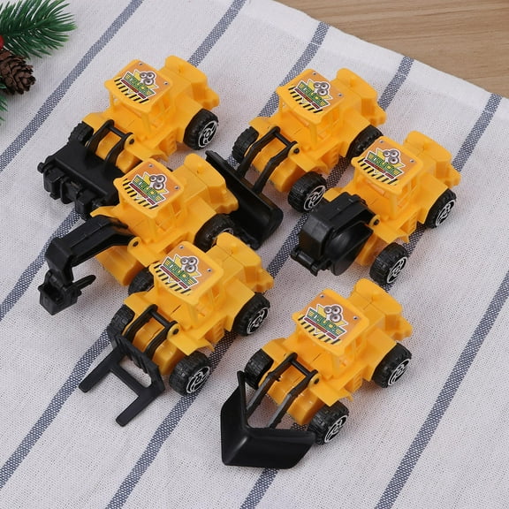 CTIRCHIU 6pcs Construction Vehicle Cake Toppers Yellow Toys Decoration for Birthday Party