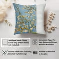 thumbnail image 2 of Ethan Taylor Botanical Throw Pillow Soft Cushion Cover 'Vincent Van Gogh - Almond Blossom in Blue Cherry Tree' Classic Pattern Decorative Square Accent Pillow Case, 18x18 Inches, Blue, Beige, 2 of 5