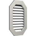 thumbnail image 2 of Ekena Millwork 12"W x 16"H Vertical Elongated Octagon (17"W x 21"H Frame Size) Functional, PVC Gable Vent with 1" x 4" Flat Trim Frame, 2 of 14