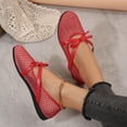 thumbnail image 6 of KIJBLAE Women's Plus Size Mesh Round Toe Bow Knot Flats, Solid Slip On Soft Sole Casual Flat Shoes Red 36, 6 of 9