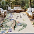 thumbnail image 2 of Rustic Gnome Outdoor Rug 3x5 Ft - Reversible Patio Rug Outdoor Camping Rugs, Spring Flowers Butterfly Beige Burlap Washable Indoor Outdoor Area Rugs, Non-Slip Outdoor Carpet Runner for Deck/Porch, 2 of 8