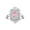 Pink Ice, variant on Sterling Silver Floral Designer Ring with 6x4 MM Oval Pink Ice & Sparkling Diamonds - Birthstone Jewelry for Women -Size 7