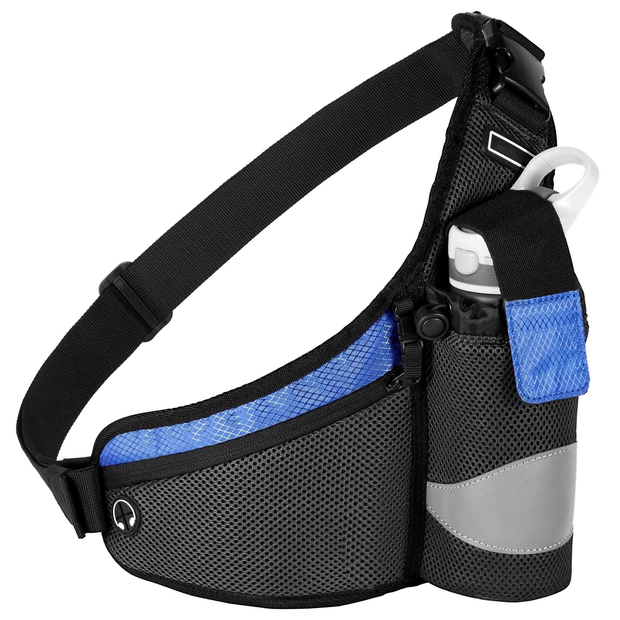 Running Waist Pack with Water Bottle Holder,Reflective Fanny Pack with