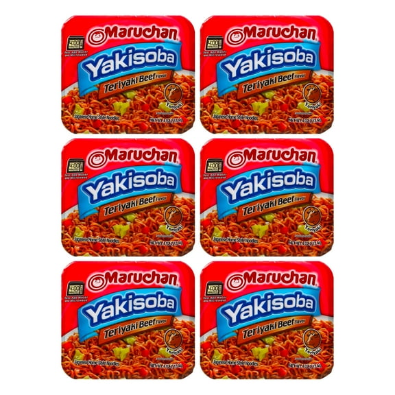 Maruchan Yakisoba Teriyaki Beef Flavor Noodles (4 oz., Pack of 6)