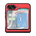 thumbnail image 6 of Case for Samsung Galaxy Z Flip 7, Classic PU Leather Back Cover Drop Protective Shell Slim Fit Shockproof Phone Case Cover for Samsung Galaxy Z Flip 7 - Red, 6 of 10