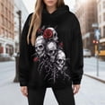 thumbnail image 2 of Lightweight Hooded Sweatshirt Long Sleeve Jacket Casual Streetwear Pullover For Girls Athletic Outerwear Black XXL, 2 of 3