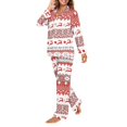 thumbnail image 2 of SEANATIVE Christmas Button Up Pajamas Xmas Reindeer Pajama Size M Long Sleeve Top and Pants Loungewear 2 PCS Women's Novelty Print Pajamas Set Soft Ladies Sleepwear Pajamas Set, 2 of 7