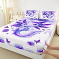 thumbnail image 3 of Manfei Cute Cartoon Axolotl Twin Sheet Sets for Teens, Purple Dreamy Butterfly Twin Fitted Sheet, Kawaii Animal Flat Sheet, Super Cozy Room Decor, 3 Pieces, 3 of 7