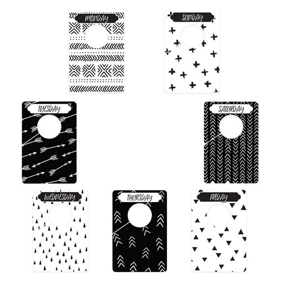 Day Of The Week Closet Dividers / Closet Organizer for Weekly Planning / Modern Clothing Divider Tags / School Morning Organization