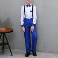 thumbnail image 4 of HAOTAGS Boys Suit Outfit Sets, Suspender Trousers Button - Down Shirt Summer Performance Outfits Blue 3-4 T, 4 of 4