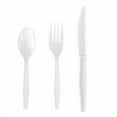 thumbnail image 2 of Three-Piece Polystyrene Cutlery Kit, Heavyweight, Fork/Knife/Spoon, Plastic, White, 250/Carton | Bundle of 5, 2 of 4