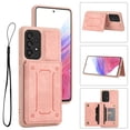 thumbnail image 1 of ELEHOLD Magnetic Wallet Case for Samsung Galaxy A54 5G,PU Leather Card Slots Stand Function Shockproof  Multi-Functional Purse Case with Wrist Strap for Samsung A54 5G,Pink, 1 of 7