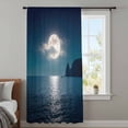 thumbnail image 3 of Moonlight Sea Night Sheer Curtains 84 Inches Long, Abstract Modern Art Ocean Cloud Light Filering Curtains, Breathable Simi Curtain Privacy Drapes for Living Room Bedroom Lightweight Window Treatment, 3 of 9