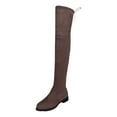 thumbnail image 5 of Rokment Womens over The Knee Dress Boots Fashion Suede Non Slip Chunky Low Heel Thigh High Pull on Long Tall Boots Brown Size 9, 5 of 6