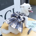 thumbnail image 2 of Bowknot Cat Dog Harness with Leash Set Plaid Dog Dresses Pet Clothes Puppy Outfit Doggie Prom Dress Cat Apparel Party Gown S-2XL, 2 of 5