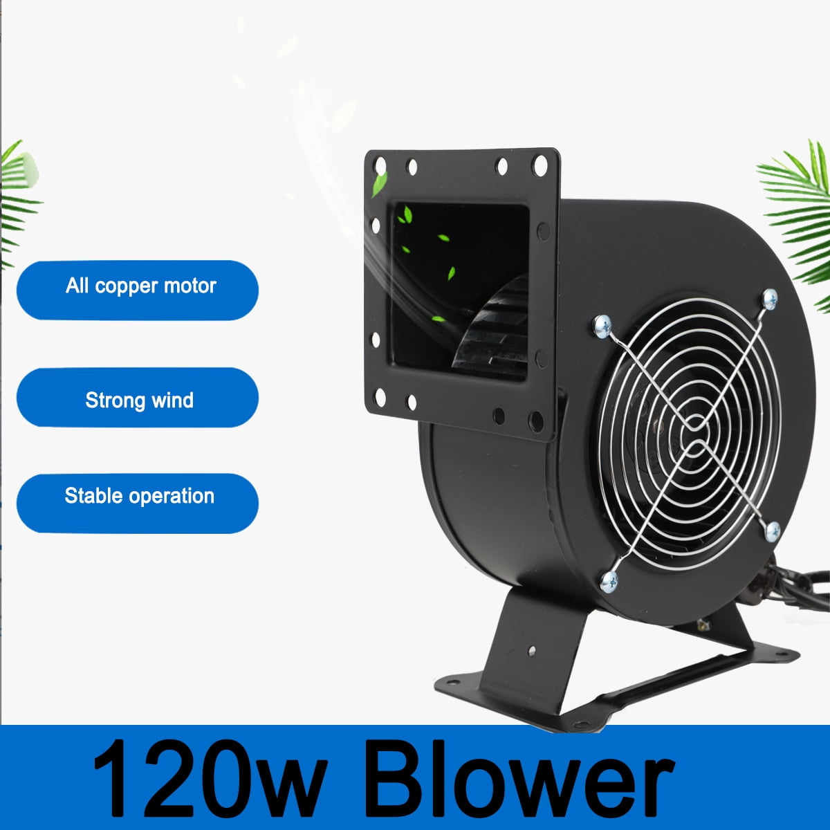 ECUTEE Small Centrifugal Blower Fan Squirrel Cage Fan Wood Boiler Furnace Blower 2600rpm Speed Air Blower for Heat Dissipation Air Purification 120W