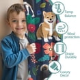 thumbnail image 3 of Blackout Kids Curtains,Shiba Inu and Flowers Childrens Insulated Curtains Set Of 2,Bedroom Essentials,Toddler Room Decor 52x84in(132x213cm), 3 of 4