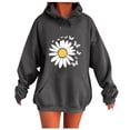 thumbnail image 2 of EchfiProm Womens Oversized Sweatshirt Floral Casual Hoodies with Pockets Gray Hooded Long Sleeve Pullover Tunic Tops for Womem, 2 of 4