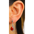 thumbnail image 3 of Fine Silver Marcasite & Red Agate Drop Earrings for Women on Genuine 925 Sterling Silver, 3 of 3