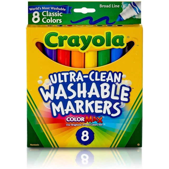 Marcadores Crayola Ultraclean lavables de línea ancha 8 unidades
