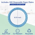 thumbnail image 3 of Paper Plates 10 Inch, 150 Count Soak and Cut Proof, Blue Large Disposable Plates Bulk for Daily Use, Parties, 3 of 7