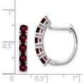 thumbnail image 2 of 925 Sterling Silver Garnet Hinged Hoop Earrings, 2 of 6