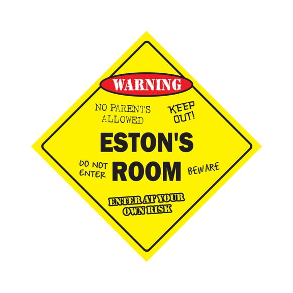 Eston's Room Sign Crossing Zone Xing | Indoor/Outdoor | 14" Tall kids bedroom decor door children's name boy girl