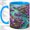 Blue, variant on Amethyst River Coffee Mug, Floral Crystal Art, Calm Daily Tea Sips at Home