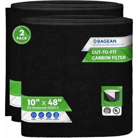 Carbon Pre Filter A 10" x 48" Compatible with Honeywell 50250-S & Kaz 50250 - Fits Honeywell Air Purifier Filter Replacement - Activated Carbon Prefilter A Filters Odor & Freshen the Air (2-Pk)