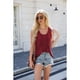 thumbnail image 4 of Camisetas Sin Mangas Plisadas de Verano para Mujer L Vino Tinto, 4 of 8