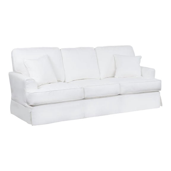 Sunset Trading Ariana Contemporary Fabric Slipcovered Sofa in White