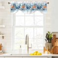 thumbnail image 4 of Summer Ocean Tie Up Valances Curtain, Adjustable Kitchen Coastal Starfish Conch Shell Seaweed Blue Stripe Valances for Windows Decor, Rod Pocket Short Curtains Set for Bedroom/Bathroom, 60"x18", 4 of 9