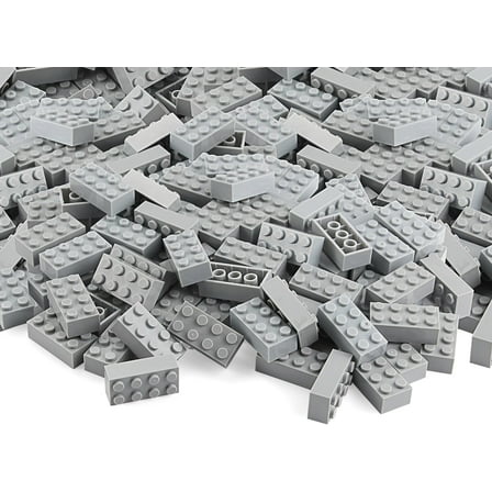 100pcs 2x4 Bricks Light Grey Gray Building Blocks Set Toy Accessories Combine with Major Brick Brands