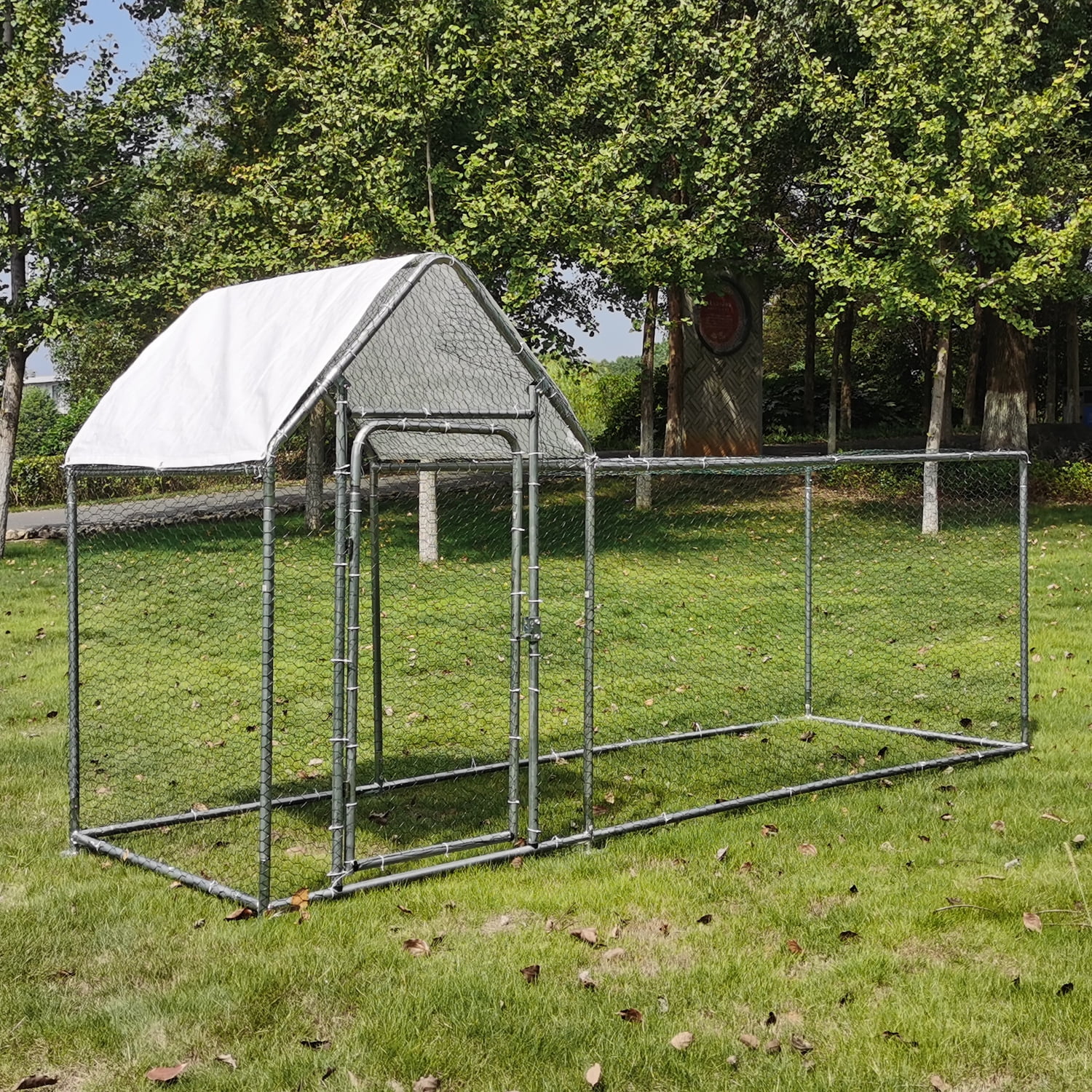 10ft Large Walkin Outdoor Metal Chicken Coop Poultry Cage Hen House w