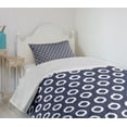 thumbnail image 4 of Ambesonne Navy Blue Quilted Bedspread Set 2 Pcs, Grunge Sketchy Design, Twin Size, Dark Blue and White, 4 of 6