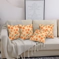 thumbnail image 7 of Throw Pillow Covers, Cute Orange Flower Leaves Soft Square Pillow Cases with Invisible Zipper for Couch Bed Sofa, Farmhouse Fall Home Decor 18"x18", 7 of 7
