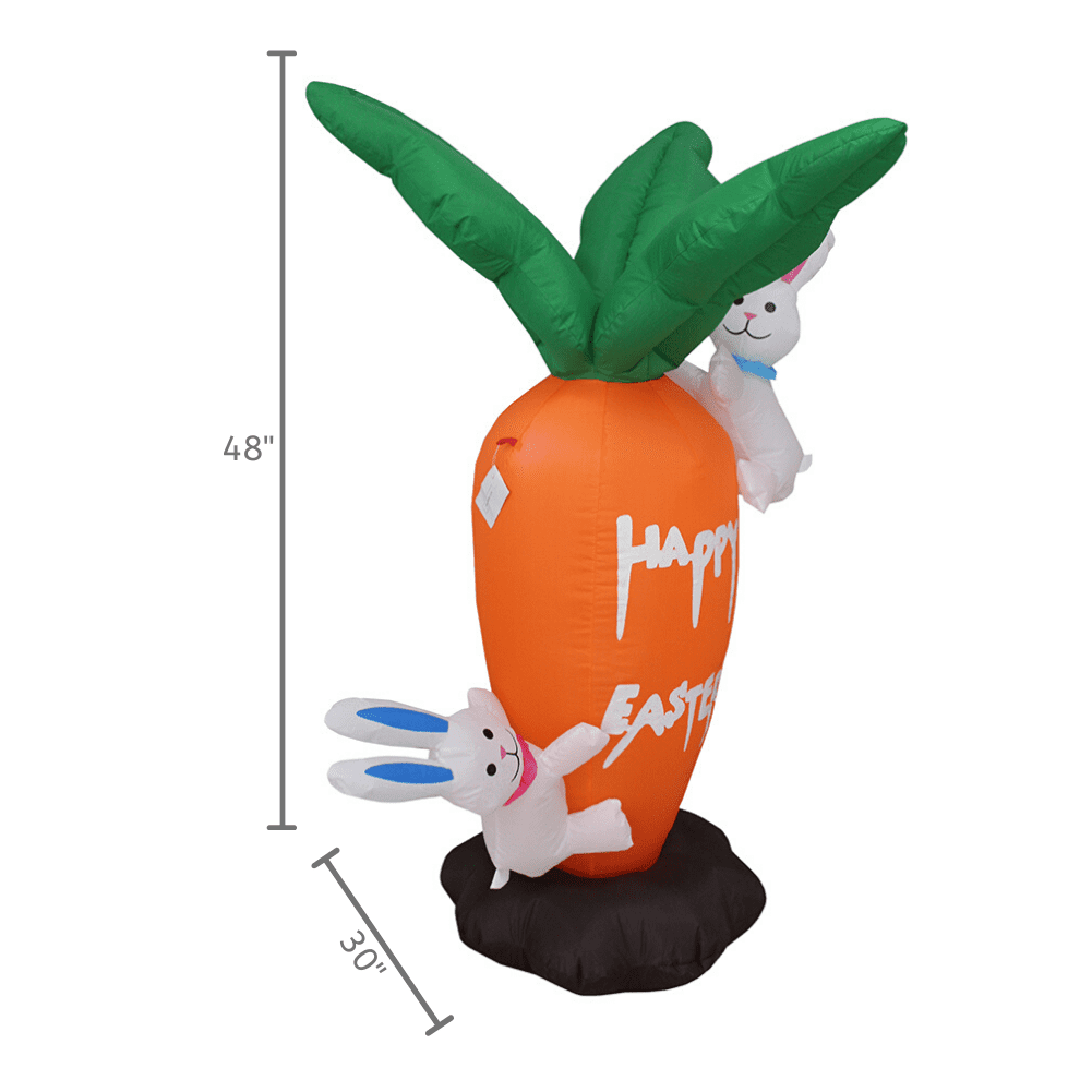 Impact Easter Bunnies with Giant Carrot Yard Inflatable, 48"