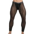 thumbnail image 3 of YYDGH Men's Mesh Yoga Pants See Through Tight Leggings Drawstring Stretchy Capris Sports Shapewear Underwear, 3 of 6