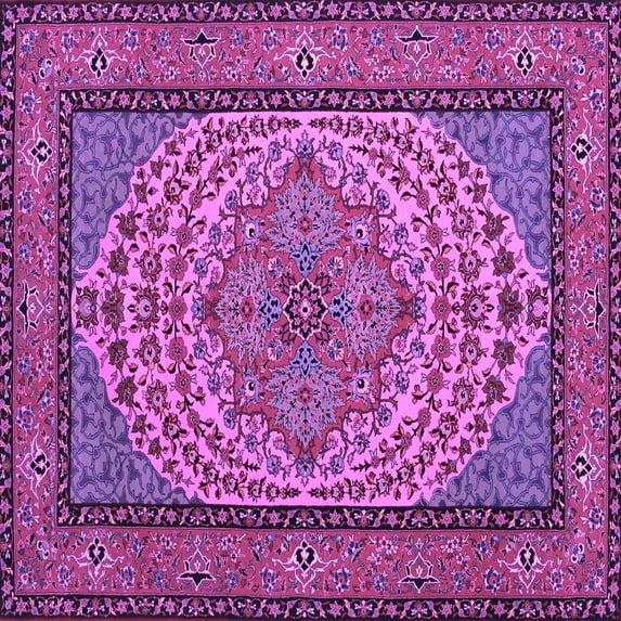 Ahgly Company Indoor Square Persian Purple Traditional Area Rugs, 4' Square