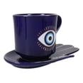 thumbnail image 5 of Blue Evil Eye Of Providence Hamsa Palmistry Hand Palm Mug Cup With Saucer Set, 5 of 10