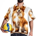 thumbnail image 4 of Pixel Dog Men's Casual Hawaiian Shirt Printed Button Down Short Sleeve Summer Beach Shirts Unisex, 4 of 6