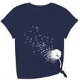 thumbnail image 2 of Bovemsi Women's Spring Round Neck Dandelion Printed Loose Casual Short Sleeved T Shirt, Blue Women's Summer Short Sleeve T-Shirts, XL, 2 of 4