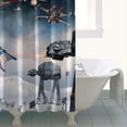 thumbnail image 4 of Outer Space Galaxy Wars Shower Curtain Blue Modern Polyester Waterproof Shower Curtain for Bathroom Home Decor with 12 Hooks 72x72in, 4 of 5