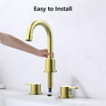 thumbnail image 5 of 304 Stainless Steel Widespread Bathroom Sink Faucet Brushed Gold 2 Handle 8 Inch 3 Hole with Pop Up Drain, 5 of 7