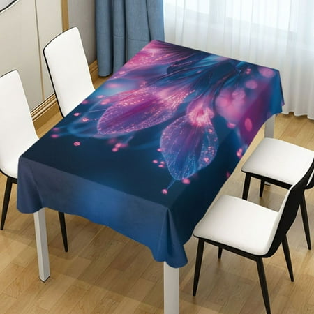 

ALAZA Shiny Flower Leaf Rectangle Tablecloth Tablecover Dinning Table Cloth 60 x108
